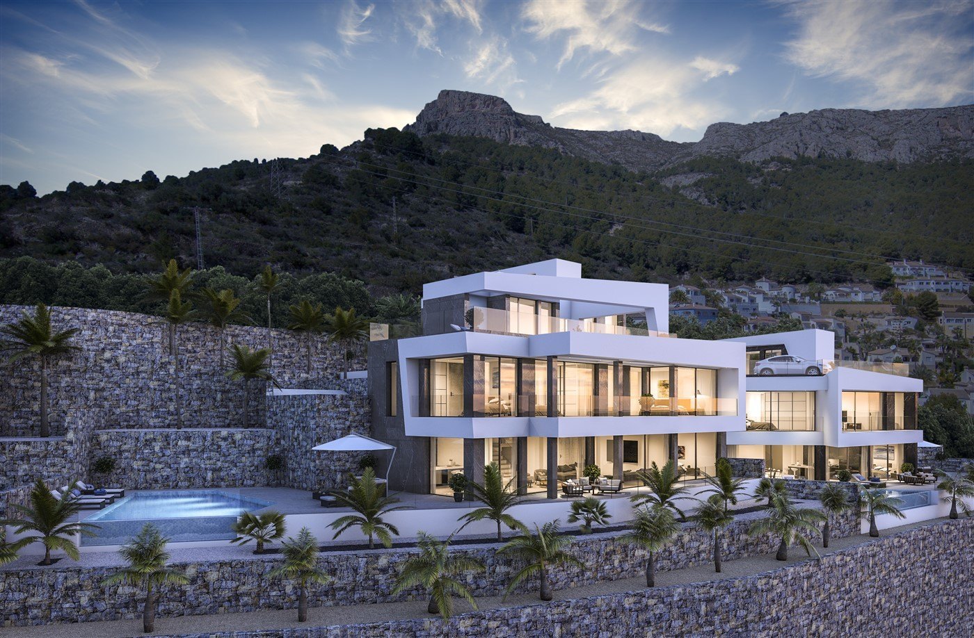 Nuevas villas modernas en construcción, en venta, Calpe, vistas al mar