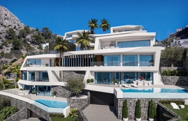 In construction, contemporary villas for sale, Altea, Costa Blanca, sea view